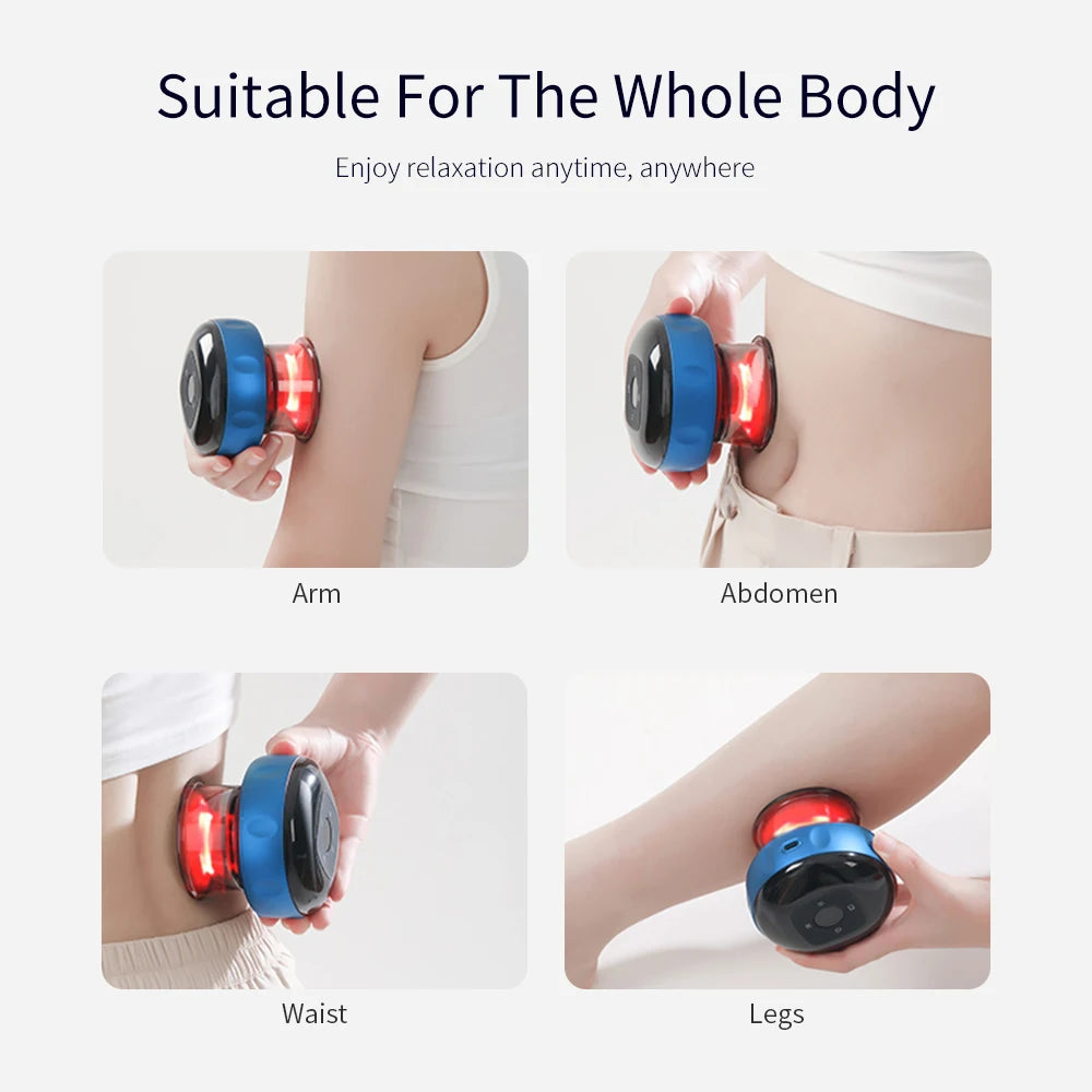 Elektrisches Schröpftherapiegerät, 4-in-1-Smart-Vakuum-Schröpfset, 12 Massagemodi, wiederaufladbares Schröpfmassagegerät für Schulter, Rücken und Nacken, elektrisches Gua Sha-Schröpfmassagegerät
