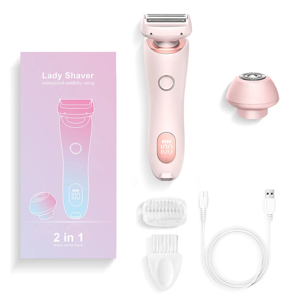 Duskofficial-Rasierer, The Glide Pro 3.0-Rasierer, wasserdichter Elektrorasierer für Damen, 2-in-1-elektrische Haarentfernung, Silk Glide Pro-Bikini-Trimmer für Damen, Nass...
