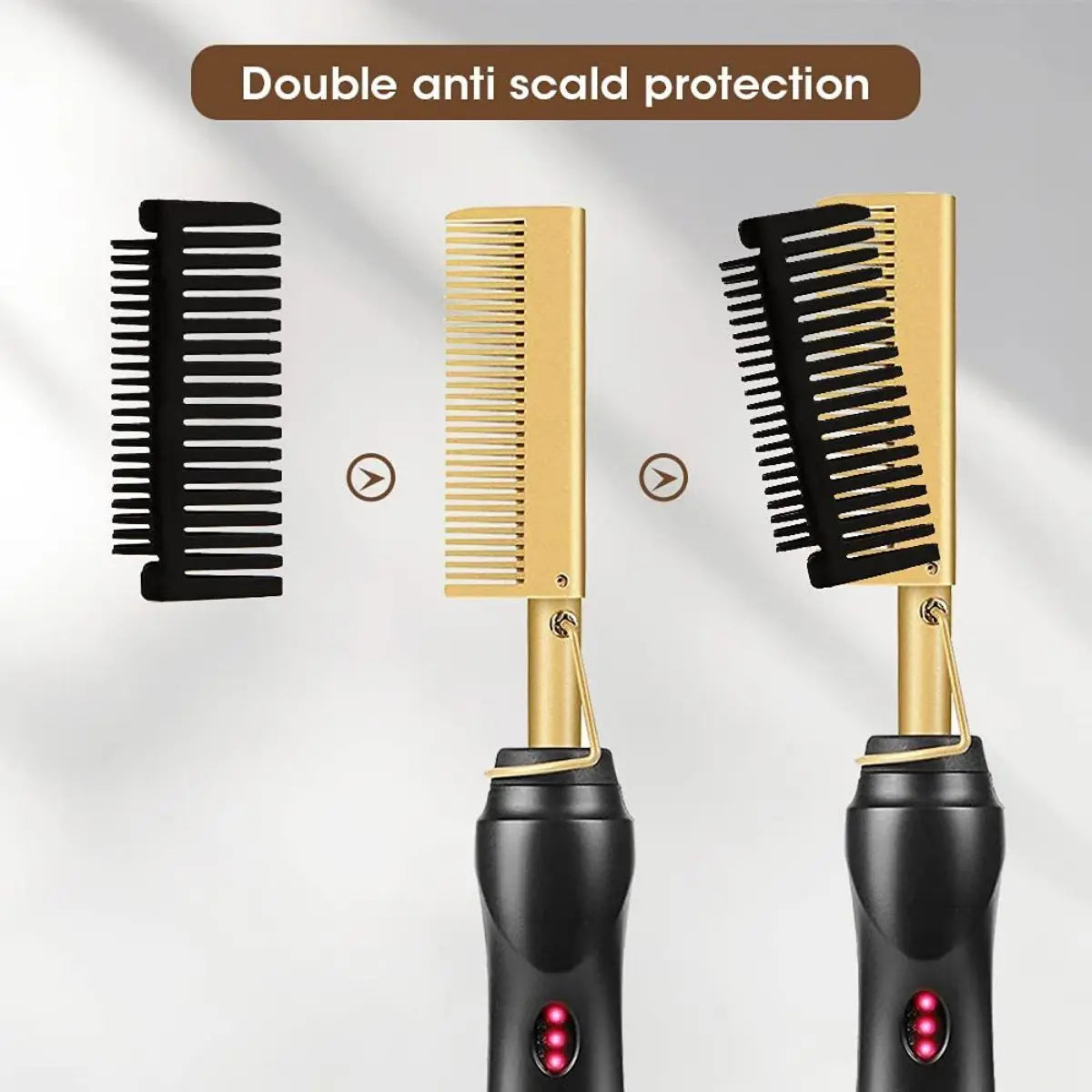 Hot Comb Hair Straightener Heat Pressing Combs Electric Hair Straightening Comb Curling Iron For Natural Hair Beard Wigs Gift