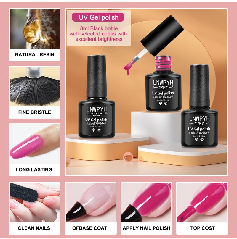 Nail Polish Kit Acrylic Nail Kit Poly Nail Gel Set With Nail Lamp Nails Extension Glitter Gel UV Building Gel Manicure Tools Set