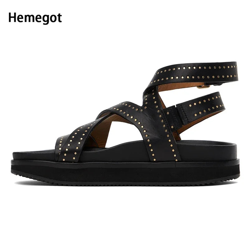 Herrensandalen mit Schnallenriemen, echtes Leder, Sandalen mit Metallschnalle, hochwertige, klassische Sommer-Wanderschuhe für draußen, atmungsaktive Herrenschuhe