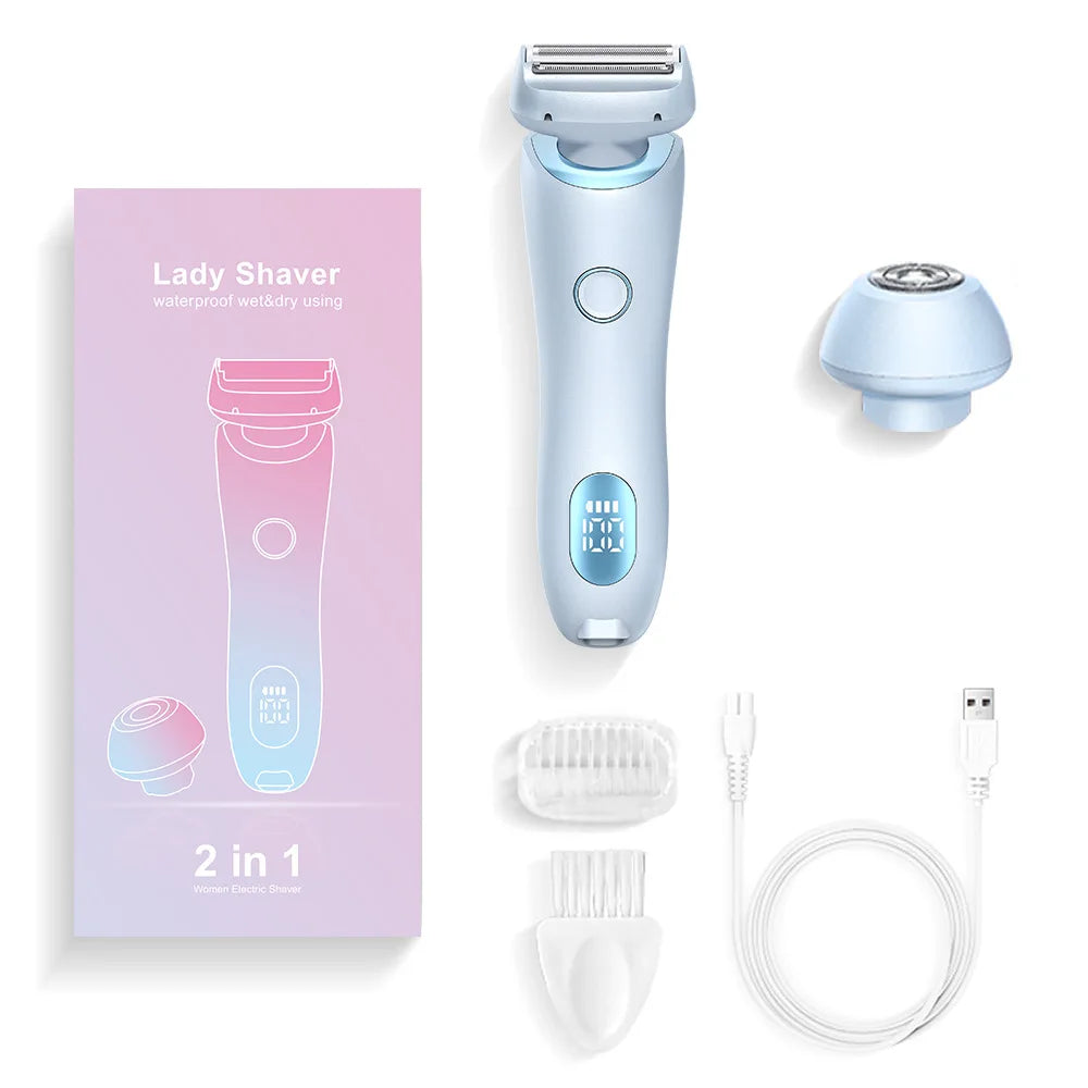 Duskofficial-Rasierer, The Glide Pro 3.0-Rasierer, wasserdichter Elektrorasierer für Damen, 2-in-1-elektrische Haarentfernung, Silk Glide Pro-Bikini-Trimmer für Damen, Nass...