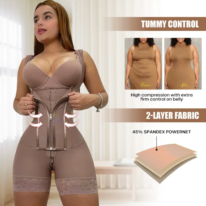 Ceinture de modelage de la taille haute compression pour tout le corps Fajas Colombianas Ceinture Body Shapewear Culotte amincissante de contrôle du ventre