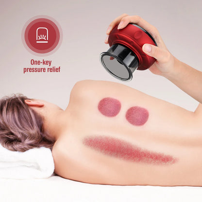 Electric Cupping Therapy Machine,4 in 1 Smart Vacuum Scraping Cupping Set,12 Massage Modes Rechargeable Cupping Massager for Shoulder,Back and Neck Electric Gua Sha Cupping Massage Tool