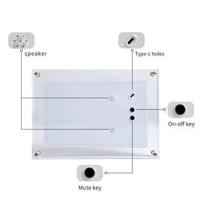 Acrylic Digital Photo Frame 5/7 Inch 1000mAh Automatically rotate Display IPS Screen 2G Memory Battery Gravity Induction