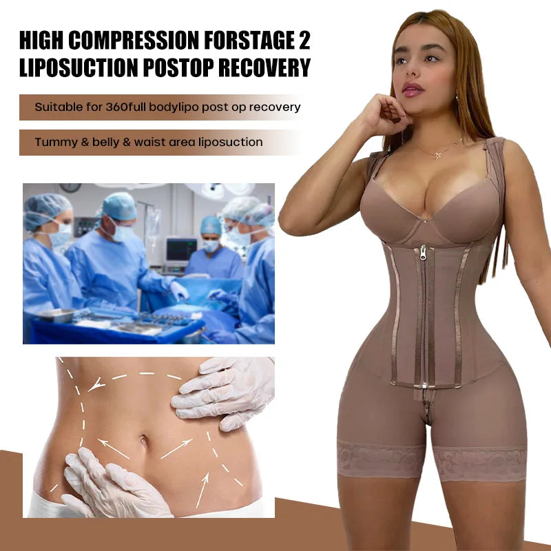 Ceinture de modelage de la taille haute compression pour tout le corps Fajas Colombianas Ceinture Body Shapewear Culotte amincissante de contrôle du ventre